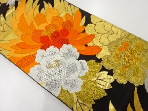 アンティーク　菊に古典模様織出し袋帯（着用可）